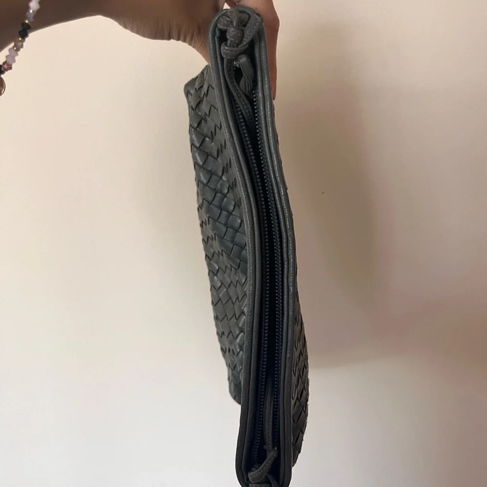 Elegant Gray Woven Leather Shoulder Bag Vintage Meyers made in USA - Picture 4 of 8